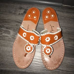 Orange and white jack Rogers